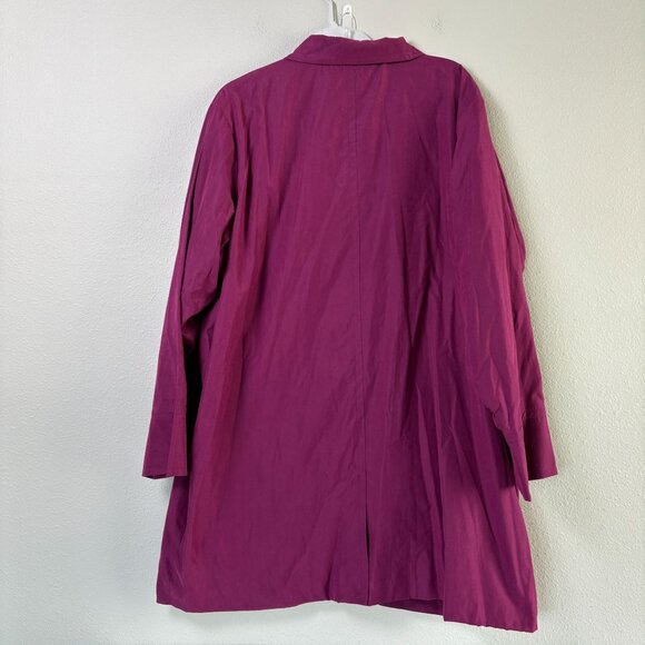 Denim & Co Microfiber 3/4 Length Coat Size 2X Purple Button Front A65636 NWT - Picture 4 of 12